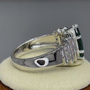 Sterling Silver Marquise Cut Emerald CZ Ring