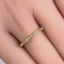 Solid 14K Yellow Gold Thin Elegant Round Clear CZ Ring