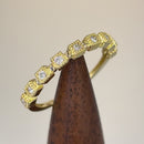 Solid 14K Yellow Gold Single Row Square Frame Round 1.89 ct. Diamond Ring