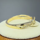Solid 14K Yellow Gold Overlapping Twist 0.37 ct. Diamond Ring