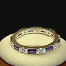 Sterling Silver Dark Violet and White CZ Eternity Ring