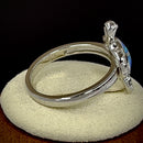 Sterling Silver Turtle Blue Lab Opal Ring