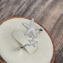 Sterling Silver Two Starfish Ring