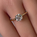 Solid 14K Yellow Gold Asscher 6.5mm Clear CZ Engagement Ring
