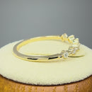 Solid 14K Yellow Gold Classic Row 0.18 ct. Diamond Ring