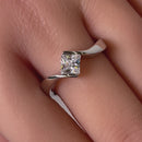 Sterling Silver Clear Princess CZ Ring
