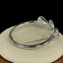 Sterling Silver Dog Bone & Heart Round Cut Clear CZ Ring