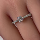 Sterling Silver Cali Chic Round Cut Clear CZ Engagement Ring