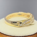 Solid 14K Yellow Gold Classic Twist CZ Ring