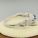 Sterling Silver Filigree Blue Spinel CZ Ring