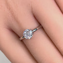 Solid 14K White Gold Round 6mm Clear CZ Ring