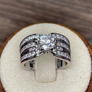 Sterling Silver Elegant Engagement Set CZ Ring