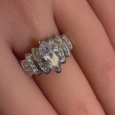 Sterling Silver Marquise Engagement Clear CZ Ring