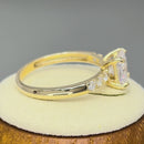 Solid 14K Yellow Gold Princess Cut CZ Engagement Ring