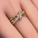 Solid 14K Yellow Gold Twist 0.47 ct. Diamond Ring