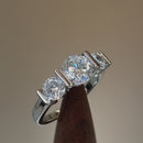 Sterling Silver Triple Clear CZ Ring