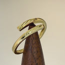 Solid 14K Yellow Gold Crossover Ring