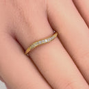 Solid 14K Yellow Gold Curve Diamond Ring