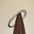 Solid 14K White Gold Round Cut Half Eternity CZ Ring
