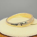 Solid 14K Yellow Gold Channel Half Eternity Round CZ Ring