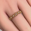 Solid 14K Gold Flower CZ Ring