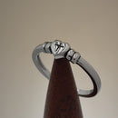 Sterling Silver Heart with Cross Ring