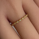 Solid 14K Yellow Gold Eternity Round Clear CZ Ring