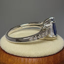 Sterling Silver 3-Stone Tanzanite-tone CZ Ring