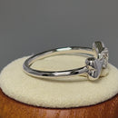 Sterling Silver Dog Bone & Heart Round Cut Clear CZ Ring
