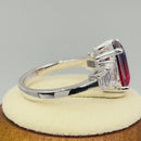 Sterling Silver Bicolor Blue Ruby Ombre CZ Ring