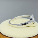Solid 14K White Gold Heart Outline Ring