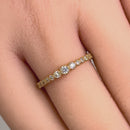 Solid 14K Yellow Gold Ascending Round Cut CZ Ring