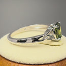 Sterling Silver Charmed Oval Peridot CZ Ring