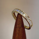 Solid 14K Yellow Gold Baguette CZ Band Ring