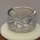 Sterling Silver Heart Vines Eternity Ring