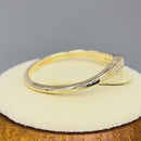 Solid 14K Yellow Gold Curve Diamond Ring