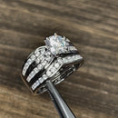 Sterling Silver Elegant Engagement Set CZ Ring