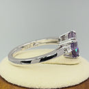 Sterling Silver Trillion Cut Amethyst CZ Ring