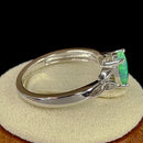 Sterling Silver Center Stone Charmed Green Lab Opal Ring