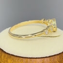 Solid 14K Yellow Gold Clear Five Round CZ Engagement Ring
