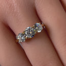 Solid 14K Gold Triple Round CZ Ring