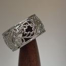 Sterling Silver Heart Vines Eternity Ring