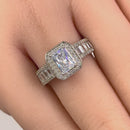 Sterling Silver Emerald Cut Clear CZ Ring