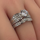 Sterling Silver Elegant Engagement Set CZ Ring