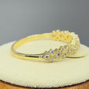 Solid 14K Yellow Gold Elegant Half Eternity Wedding CZ Band