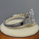 Sterling Silver Vintage Marquise Cut Engagement CZ Ring
