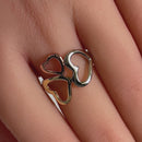 Sterling Silver 3-tone Heart Ring