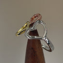 Sterling Silver 3-tone Heart Ring