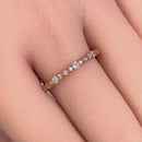 Solid 14K Rose Gold Thin Elegant Round Clear CZ Ring