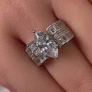 Sterling Silver Marquise Engagement CZ Ring